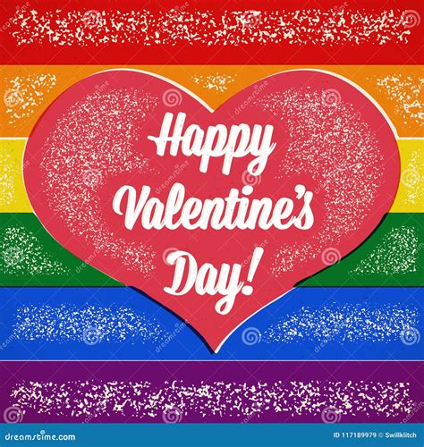 Rainbow Gay Themed Valentines Day Card With Shifted Colors Stock Vector Illustration Of Poster