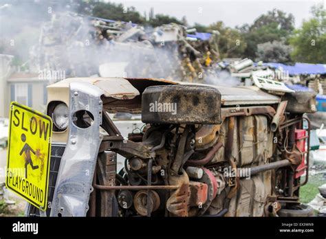 Car Wreck Crashed Accident Stock Photo Alamy