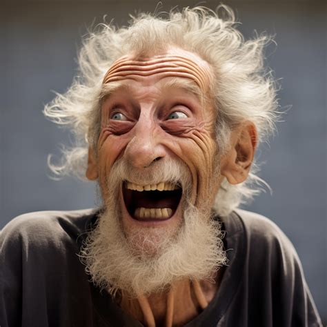 Premium AI Image | Portrait of old senior man with messy hair and beard ...