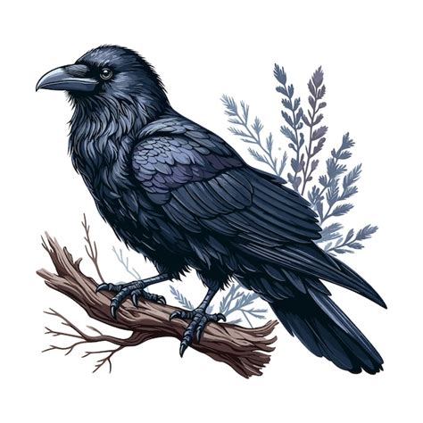 Premium Vector Raven Vector Cartoon Illustration