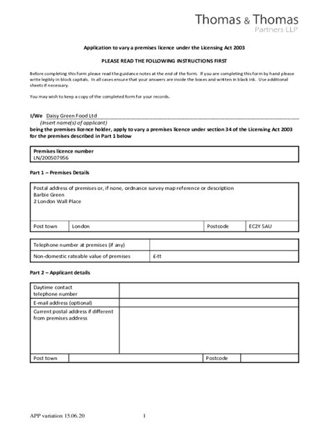 Fillable Online Democracy Cityoflondon Gov App Variation