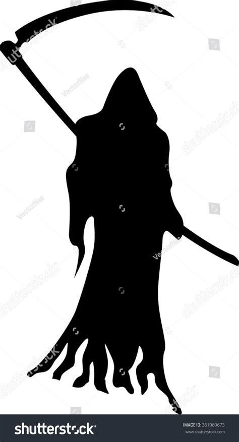 Grim Reaper Silhouette Vector De Stock Libre De Regalías 361969673