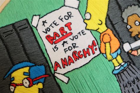 A Vote For Bart Is A Vote For Anarchy 7 Inch Embroidery Hoop Etsy