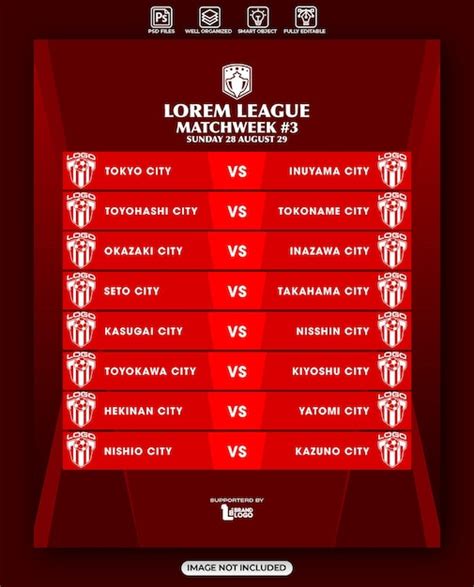 Soccer league schedule banner design template | Premium AI-generated PSD