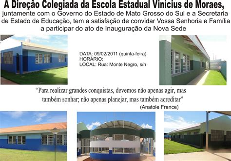 Escola Estadual Vinícius De Moraes - ESCOLA ESTADUAL VINÍCIUS DE MORAES: Em breve inauguração da EE Vinícius ...