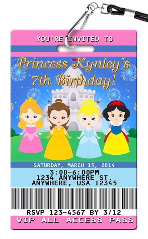 Disney Princess Birthday Invitation Wording