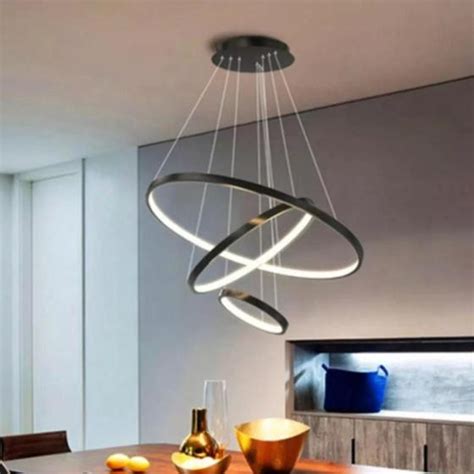 Lustre Led Arcos Preto Moderno Pendente An Is Led W J L Barigui