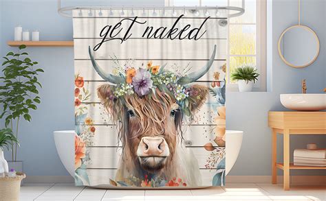 Amazon Hongma Black And White Shower Curtain Get Naked Shower Curtains Simple Funny