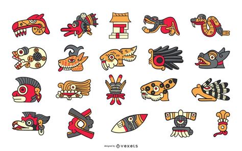 Colecci N De Elementos Aztecas Descargar Vector