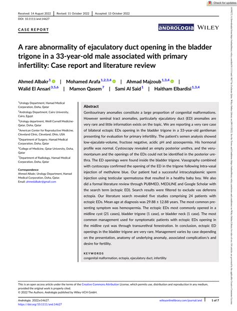 Pdf A Rare Abnormality Of Ejaculatory Duct Opening In The Bladder