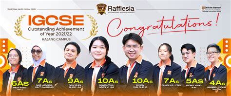 Igcse 2022 Outstanding Achievements Rafflesia International School Kajang