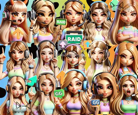 Blonde Twitch Emotes Chibi Girl Emojis Kawaii Anime Gamer Girl Streamer Emotes For