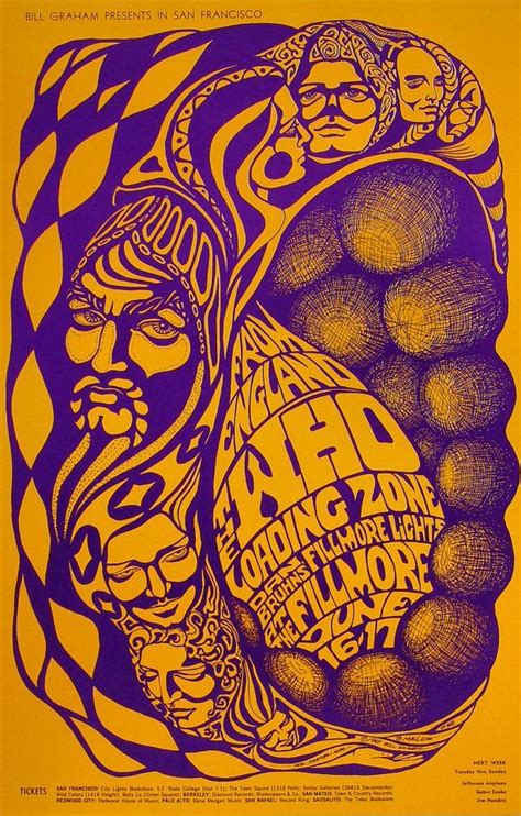 The Who Vintage Concert Poster From Fillmore Auditorium Jun 16 1967 At Wolfgangs