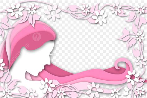 Women`s Day Png Transparent Pink Women S Day Paper Cut Border Pink