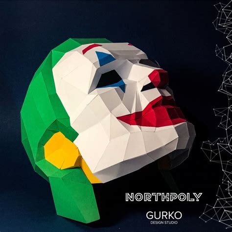 Joker Mask Papercraft Northpoly Halloween Joker Gurko Etsy