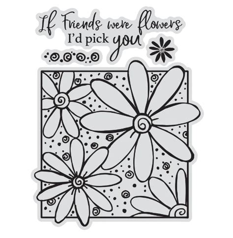 Couture Creations Stamp Colour Outline Stamps Friends Flowers