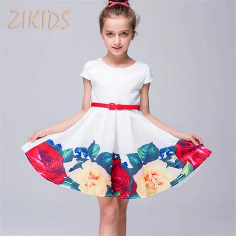 Aliexpress.com : Buy Girls Summer Dress Cute Casual Print Flowers Girl ...