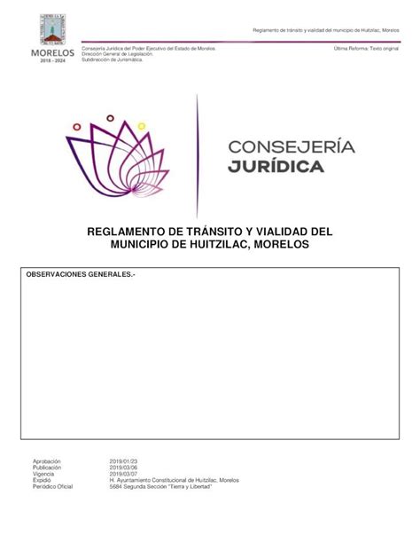 Pdf Reglamento De Tr Nsito Y Vialidad Del Municipio De