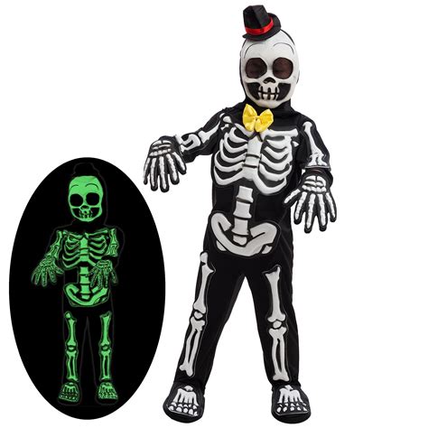 Spooktacular Creations Glows in the Dark Skeleton Costume, Black