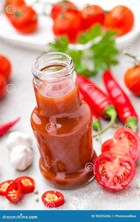 Tomato Ketchup Chilli Sauce Tomatos Puree With Chili Pepper Tomatoes