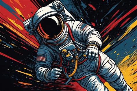 Premium Ai Image Astronaut In Space Pop Art Retro Comic Book Vector