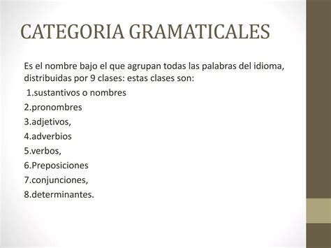 Categorias Gramaticales Ppt