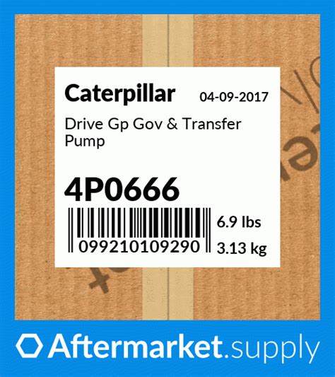 4p0666 Drive Gp Gov And Transfer Pump Fits Caterpillar