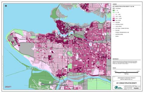 2011 Census Population Density at Three Scales in Vancouver | Cartography and Data Visualization