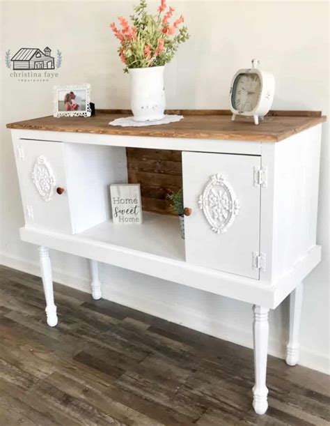 399 Tv Cabinet Repurposed Into Sideboard Buffet Painted White New