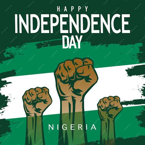 Premium Vector Happy Independence Day Nigeria Greetings Vector