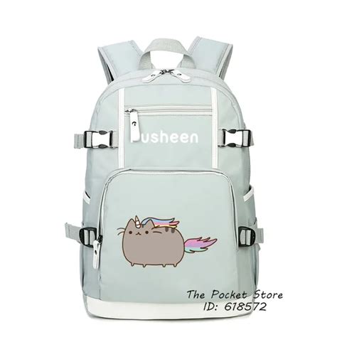 High Quality 2017 New Cute Pusheen Backpack Kawaii Cat Printing Pusheen