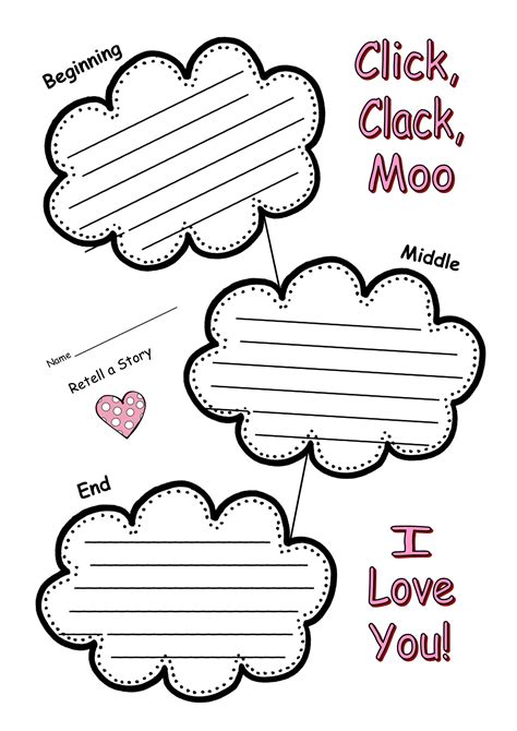 Click Clack Moo I Love You Retell Main Idea Sequence Summarize