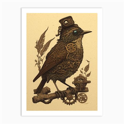 Steampunk Bird 6 Art Print by LuckyRonin - Fy