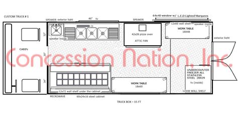 Food Truck Design Right Side Up Custom Food Truck Floor Plan Samples