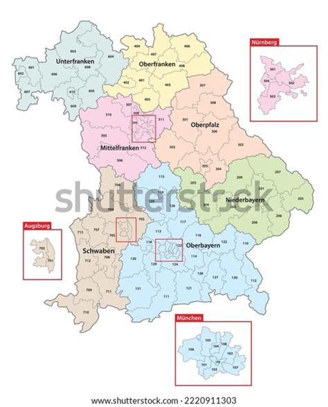 Map Constituencies 2023 State Election German Stock Vector (Royalty ...