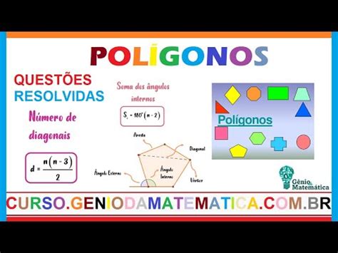 Exercícios de Diagonais soma Ângulos internos e externos de Polígono