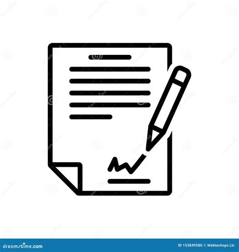 Black Line Icon For Signing The Contract Agreement And Treaty Stock