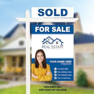 Custom Aluminum Real Estate Sign Panel Rider 18 X 24 Thick Sign With