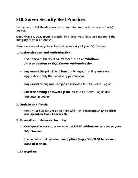 SQL Server Security Best Practices Securing A SQL Server Is Crucial