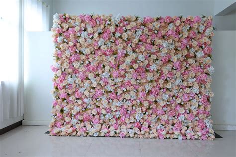 Custom Roll Up Flower Wall Backdrop Artificial Flower Wall Panel 3d