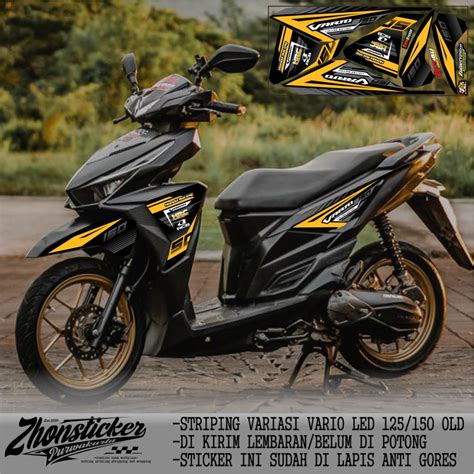 Jual Striping Variasi Honda Vario Led 125 150 Old Sticker Motif Racing Simple Lis Grafis