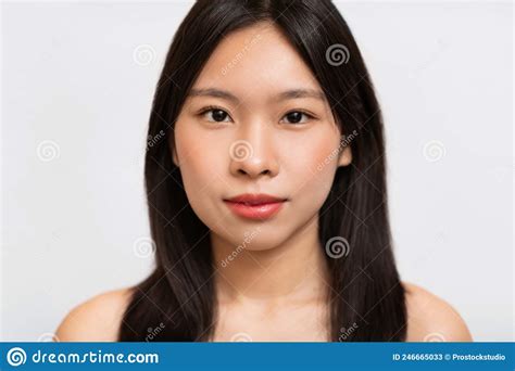 Headshot Portrait Of Young Asian Woman Posing Looking At Camera Stock Image Image Of Lifestyle