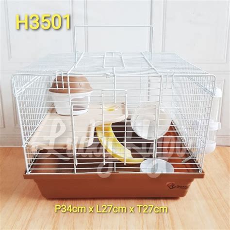 Jual H3501 Dayang Hamster Cage Kandang Besi Hamster 1 Set Uk 34x27x27cm