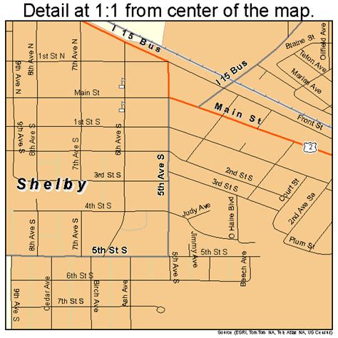 Shelby Montana Street Map 3067450