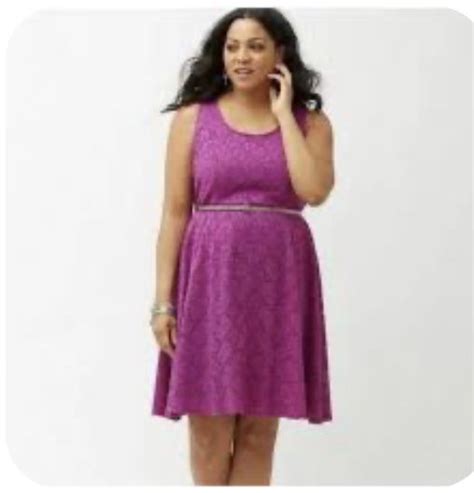 Lane Bryant Pink Purple Floral Lace Skater Dress Plus Size 14 16 For