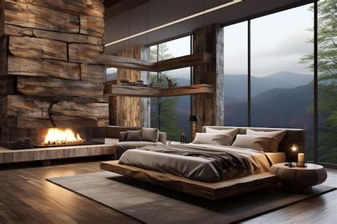 Premium Photo Modern Bedroom Interior Design D Rendering