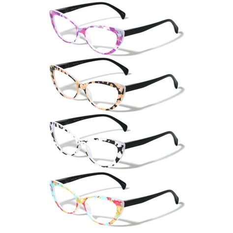 4 Pairs Lot Women Cateye Mosaic Pattern Fashion Reading Glasses Reader 1 25