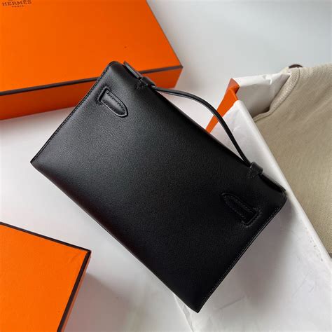 Hermes Mini Kelly Pochette Swift Cc Noir Golden Hardware Herm S