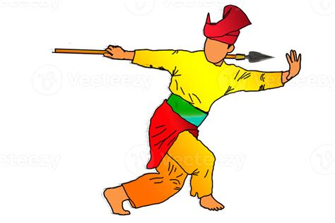 Guerrero Silat Bailando Silat Con Lanza 17891589 Png