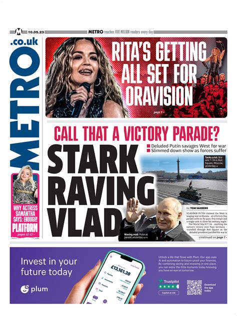 Metro Front Page 10th Of May 2023 Tomorrows Papers Today